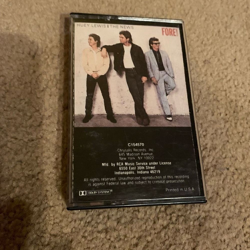 Huey Lewis & The News Fore! 1986 Cassette Tape
